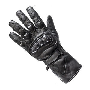 Black Motorbike Gloves Full Finger Leather Hard Knuckle Protection Motorcycle Auto Racing Wear Gloves For Men - Product Image 2