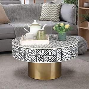 Table basse de mariage en résine Art Déco, fabriquée à la main pour les intérieurs modernes - Product Image 3