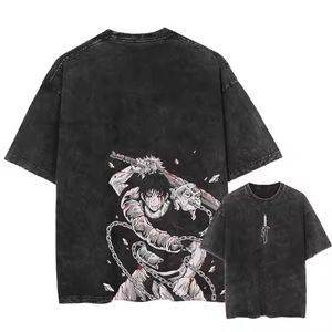 T-shirt décontracté pour homme en coton 100% - Coupe régulière - Col rond - Style streetwear vintage - Lavage délavé - Écologique - Respirant - Séchage rapide - Anti-plis - Product Image 3