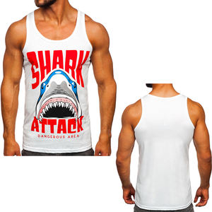 เสื้อกล้ามสำหรับผู้ชายเสื้อแขนกุดสีขาวผ้าฝ้าย100% ออกแบบได้ตามต้องการ - Product Image 2