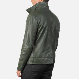 Chaqueta de Cuero Vacuno para Hombre, Diseño Personalizado OEM, Cuello Alto, Impermeable, Cortavientos, con Capucha, Corte Ajustado, Estilo Motero, Moda Urbana, Venta al Por Mayor - Product Image 5