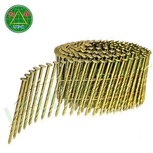 Clavos de bobina de palé de CABEZA REDONDA/plana con anillo de tamaño personalizado/tipo vástago liso, revestimiento amarillo y revestimiento de aceite suave hecho en Vietnam - Product Image 2