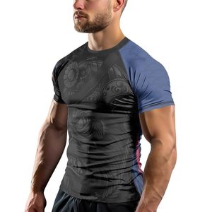 เสื้อกีฬา BJJ rashguard แบบซับลิเมตเสื้อบีบอัดทนทานเสื้อกีฬาระบายอากาศ - Product Image 5