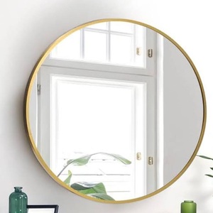 Espejo de Pared Decorativo con Borde Dorado Metálico para Decoración del Hogar, Sala de Estar, Baño, Dormitorio, Entrada - Product Image 1