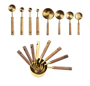 Cuchara medidora de madera y latón, tamaño personalizado, 16 piezas, manualidades, mango de madera, precios asequibles - Product Image 1