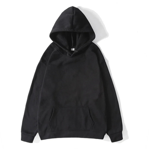 Sweat-shirt à capuche en molleton surdimensionné pour femmes, couleur unie, avec poches, longueur normale, coton, vêtements décontractés, style automne - Product Image 3