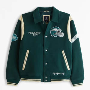 แจ็กเก็ตแบบเลตเตอร์แมนสำหรับผู้ชายเสื้อแจ็กเก็ตเลตเตอร์แมนคอตั้งสำหรับกลางแจ้ง - Product Image 1