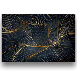 Papier Peint Mural Vintage Abstrait Ligne d'Or Personnalisé 3D Auto-Adhésif Chambre Salon Canapé Tv Fond Mur <span class=keywords><strong>Restaurant</strong></span> 3D - Product Image 2