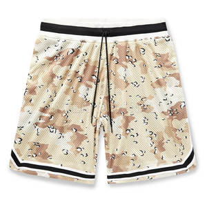Short en maille personnalisé de haute qualité hommes imprimé basket-ball Double couche short en maille été noir short en maille - Product Image 1