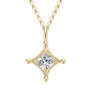 Collier de Moissanite pour femmes, collier de solitaire en argent sterling 925 plaqué or blanc/jaune 18K créé en laboratoire avec pendentif en diamant - Product Image 5