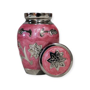 Antique Patterned Keepsake Urn Trio with Intricate <b>Engraving</b> for Classic Memorial Display - Product Image 2