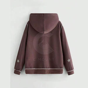 เสื้อฮู้ดมีซิปสำหรับผู้ชายเสื้อฮู้ดซิปพลอยเทียมดีไซน์ตามสั่ง - Product Image 2