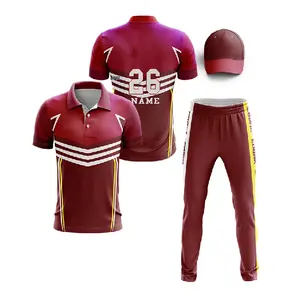 最新新设计板球球衣图案定制图案设计升华板球制服套件