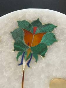 Sous-verres ronds en marbre incrusté de pierres, grande dalle, imperméables, pour usage intérieur en villa, garantie 1 an, lot de 6 - Product Image 5