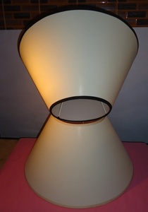 Lámpara de mesita de noche de suelo de mesa de cono de lino azul con juegos de anillos Pantalla de arpa pequeña de alambre de hierro para pantallas de cabecera de Hotel - Product Image 6