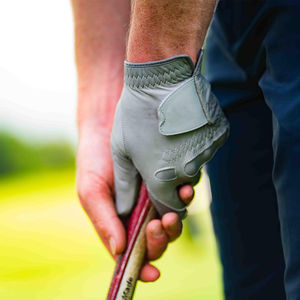 Gant de golf synthétique de compression pour hommes de taille unique pour la main gauche, élégant en peau de mouton blanche avec coupe universelle en cuir véritable - Product Image 6