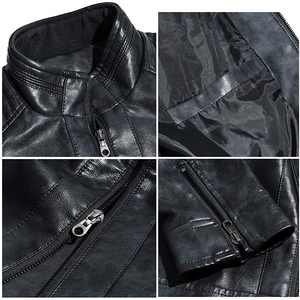 Mens <b>Winter</b> <b>Leather</b> <b>Jackets</b> Coats Fashion Windbreaker Male Slim Fit Biker Motorcycle <b>Leather</b> <b>jacket</b> for men DDP Shipping - Product Image 4
