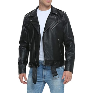 Mens Black Genuine Leather Slim Fit <b>Motorcycle</b> <b>Jacket</b> Windproof Washed Classic Moto Style Premium Streetwear - Product Image 1