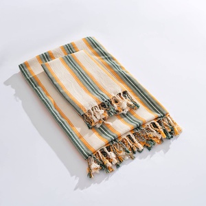 ผ้าเช็ดตัวฮัมมัมแบบตุรกีลายทางสีส้ม ผ้าฝ้าย 100% - Product Image 2