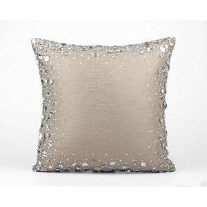 Luxury Wool Stitched Square Throw Pillow with Removable & Washable Cover Solid Pattern for Bedding and Home Use - Product Image 1