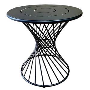 Industrially Designed Nordic Style Side <b>Table</b> with Sheet Metal Top and Twisted <b>Iron</b> Legs-CFD68161 - Product Image 1