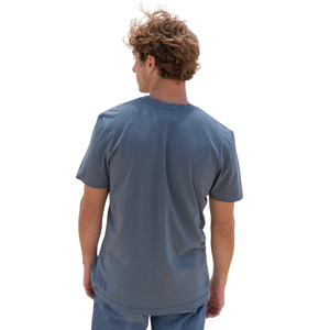 เสื้อยืดคอกลมผู้ชาย สีน้ำเงินเข้ม ผ้าฝ้ายออร์แกนิค 100% ระดับพรีเมียม ผ่านการรับรอง GOTS ผ้าไม่หด ระบายอากาศได้ดี ทรงพอดีตัว แขนสั้น - Product Image 6