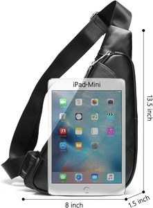 Sac à dos de poitrine triangulaire personnalisé pour homme, sac à bandoulière en cuir PU, sacoche de course à une sangle, vente en gros OEM ODM - Product Image 2