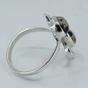 Anillo de Plata de Ley 925 con Jaspe Dálmata, Hecho a Mano, Estilo Boho, Joyería con Piedra de Nacimiento de Marzo, Regalo Perfecto para su Cumpleaños o Aniversario - Product Image 5