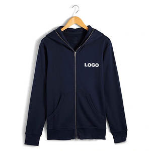 Pull à capuche unisexe pour hommes avec broderie de logo personnalisé pull vierge à motif uni vente en gros de poches en coton mélangé - Product Image 1