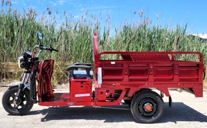 Nouveau tricycle électrique rouge à benne ouverte, véhicule de transport motorisé à trois roues avec 3 places pour la ferme et la livraison locale - Product Image 2