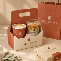Boîte de transport pour tasses à café personnalisée AT PACK avec poignée pour boissons à emporter et emballage pour les cafés