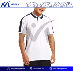 Polo pour hommes à la mode T-shirt confortable et respirant en coton à manches courtes avec col classique pour le travail et le sport - Product Image 2
