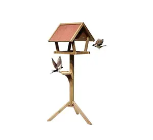 Kuş evi masa bahçe ahşap kuşlar besleyici besleme istasyonu ücretsiz ayakta besleme masa istasyonu kuş ev kuş yuvası