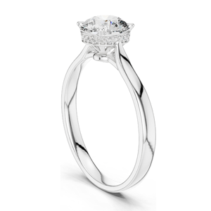 Bague de fiançailles en diamant de laboratoire rond de 1,236 carats pour femme, clarté VVS-VS EF, or 18 carats, 14 carats, 10 carats et argent 925, rose - Product Image 6