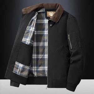2025 Autumn/Winter New Fashion High Quality Plus-Size <b>Men's</b> Business Casual Coat Comfortable Loose Fit Canvas Thickened Thin - Product Image 2