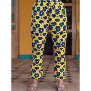 Women's Summer Breathable Lightweight Wrinkled Slub <b>Trousers</b> with Elastic Waist Adjustable XL - Product Image 4