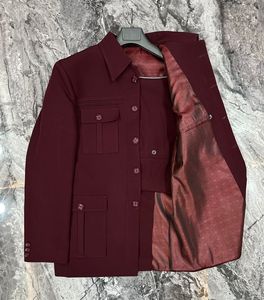 Gran oferta, traje de Safari marrón ajustado para hombre de calidad superior, bolsillos plisados con solapa frontal para bodas africanas diseñadas en la India - Product Image 4