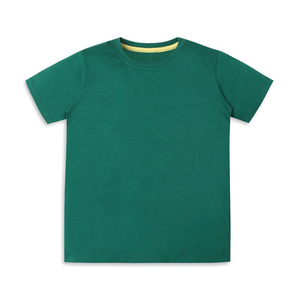 Traje informal de cuello redondo de algodón suave para niños activos moda verano esencial Simple sólido Camiseta estilo cómodo y ligero - Product Image 2