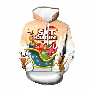 <b>Mens</b> <b>Christmas</b> Fleece <b>Hoodie</b> Polyester/Cotton Blend 300g Breathable Winter Pullover Custom Logo Warm Sweatshirt Holiday Casual - Product Image 3