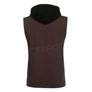 Secado rápido Sólido Invierno Hombres Sin mangas Sudadera con capucha Servicio OEM Diseño personalizado Poliéster/Algodón - Product Image 4