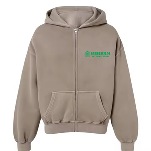 Sweat-shirts unisexes à fermeture éclair de qualité supérieure, couleur personnalisée, grandes tailles, en molleton de coton, tissu éponge français, séchage rapide, respirants - Product Image 1