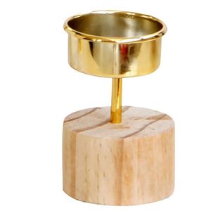 Factory Price China Analog Cute Kids <b>Cheap</b> Metal <b>Candle</b> Holder Good Quality Wooden Base Fancy <b>Candle</b> Making Stand - Product Image 2