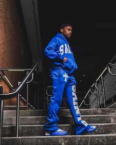 Hot Selling High Street Two Piece Sets Sweatsuits Custom Appliauq Embroidery <b>Patched</b> Men Hoodies Sweatpants Set Tracksuits - Product Image 6