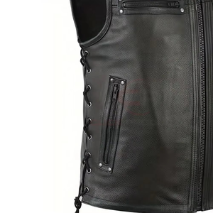 Chaleco de Cuero sin Mangas para Hombre, Transpirable, Impermeable para Invierno, Diseño Personalizado, Estilo Motociclista, Alta Calidad, Precio Razonable, MOQ Bajo - Product Image 6