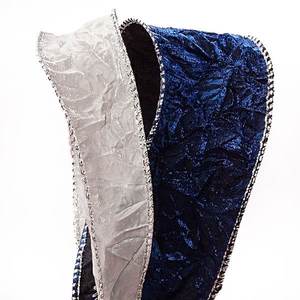 Crushed Satin Wired Holographic Ribbon Spool Fashionable Polyester and Silk <b>Paper</b> for Gift <b>Wrapping</b> and Decorative Bow - Product Image 4