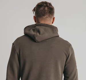 เสื้อฮู้ดผ้าเฟรนซ์เทอร์รี่สำหรับผู้ชายย้อมสีธรรมดาสีเขียวมะกอก2025ฤดูหนาว - Product Image 6