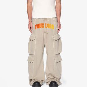 Pantalon cargo ample pour homme 2026, décontracté, multi-poches, personnalisé, anti-boulochage, respirant, avec cordon de serrage, jambe large, pantalon de survêtement - Product Image 1