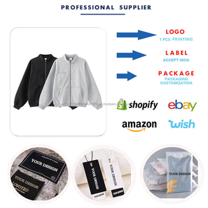 Sweats à capuche à fermeture éclair surdimensionnés en molleton de haute qualité avec impression de logo personnalisé - Product Image 4