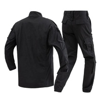 Ensemble veste et pantalon tactique camouflage respirant à six poches, taille ajustable, en sergé de polyester, toutes saisons, faible MOQ, professionnel