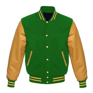 La chaleur rencontre le style Varsity CollegeBaseballjacket en cuir véritable pour hommes DDP Shipping - Product Image 2